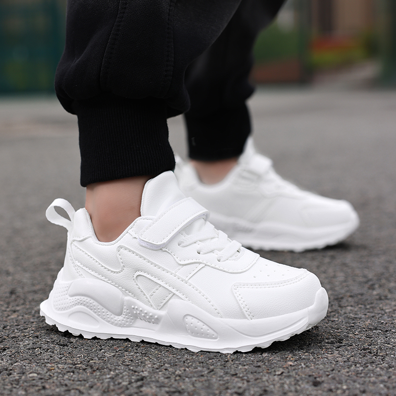 White Children's Leather Casua - đánh giá và giá Badminton Junior